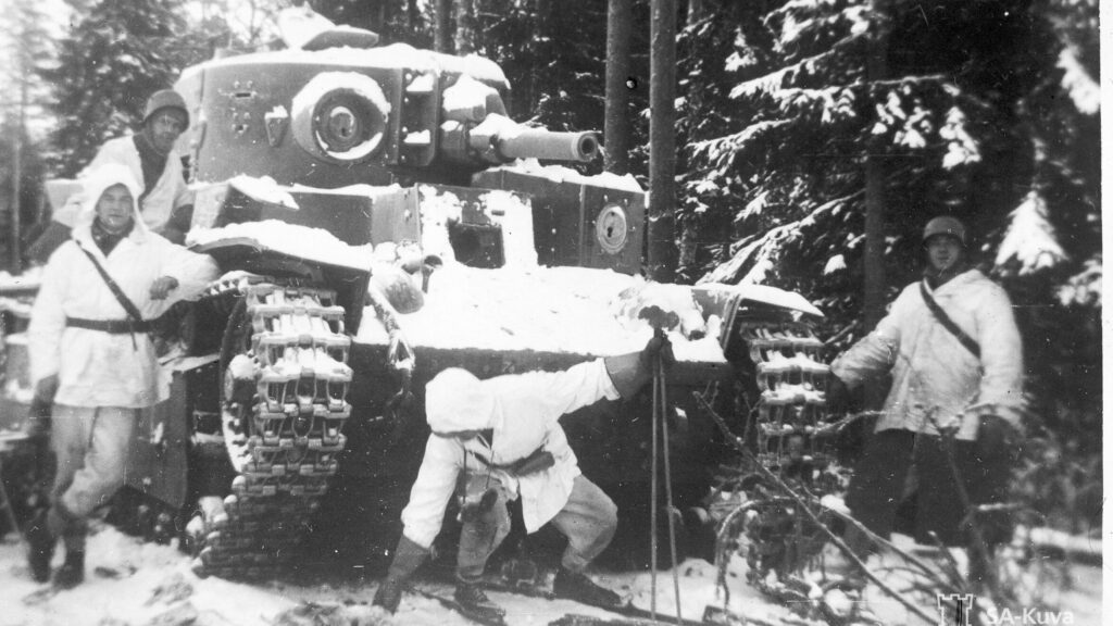 En erövrad sovjetisk pansarvagn